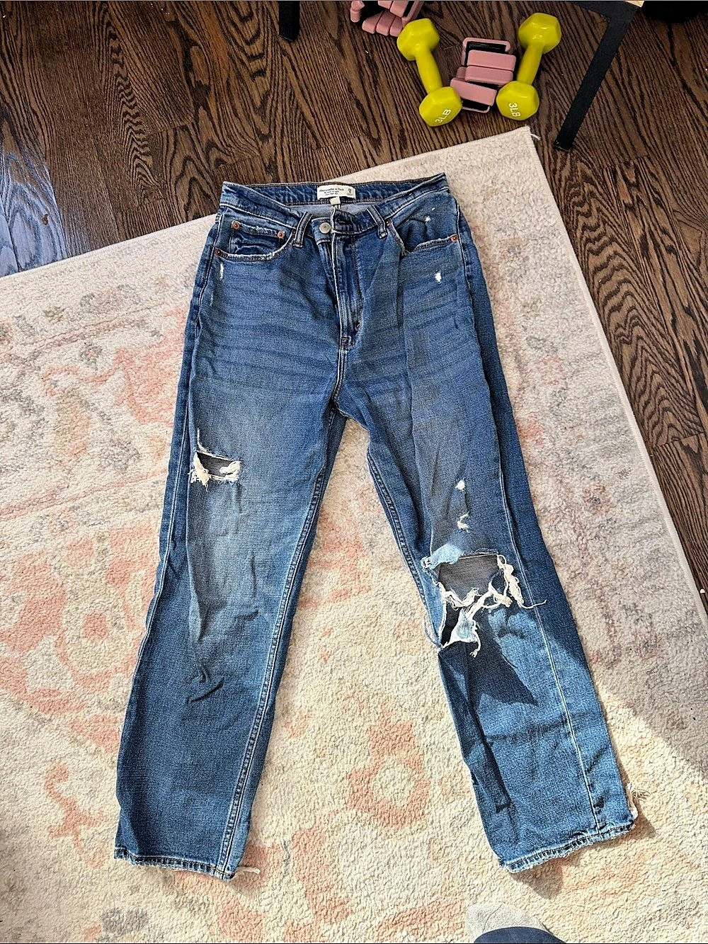 Abercrombie & Fitch The Ankle Straight Ultra High Rise Jeans Blue Waist 29
